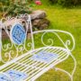 Mosaic Tile Bench with Iron Frame – Cape May
